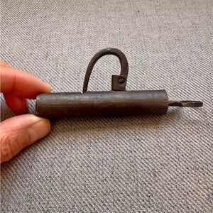 Antique Hand Forged Barrel  Pad Lock Cylindrical 1800’s Rare
